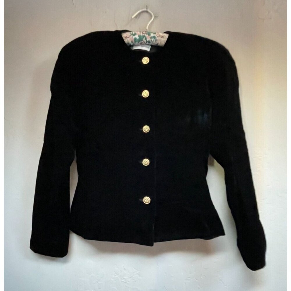 Vintage Albert Nipon Womens Size 6 Black Velvet B… - image 1